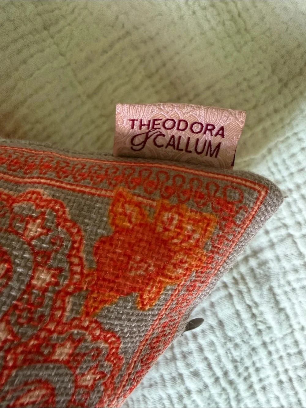 Set of four Decorative Throw Pillow covers - Coral- Grey- Orange-Pink Boho print